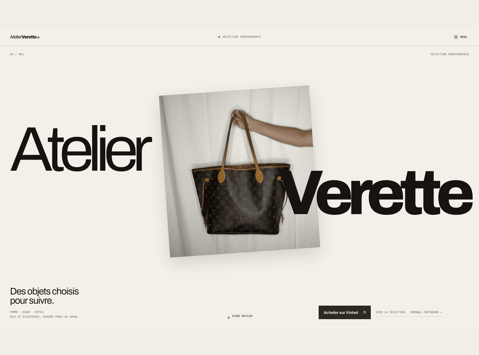 Couverture éditoriale issue d’une capture réelle du projet Atelier Verette